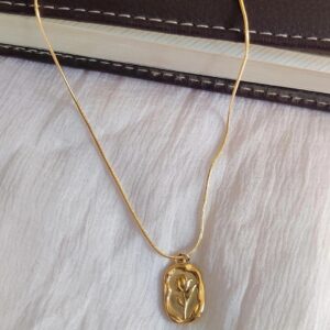 Gold Plated Vintage Rose Necklace