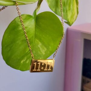 Anti Tarnish gold angle number pendant necklace